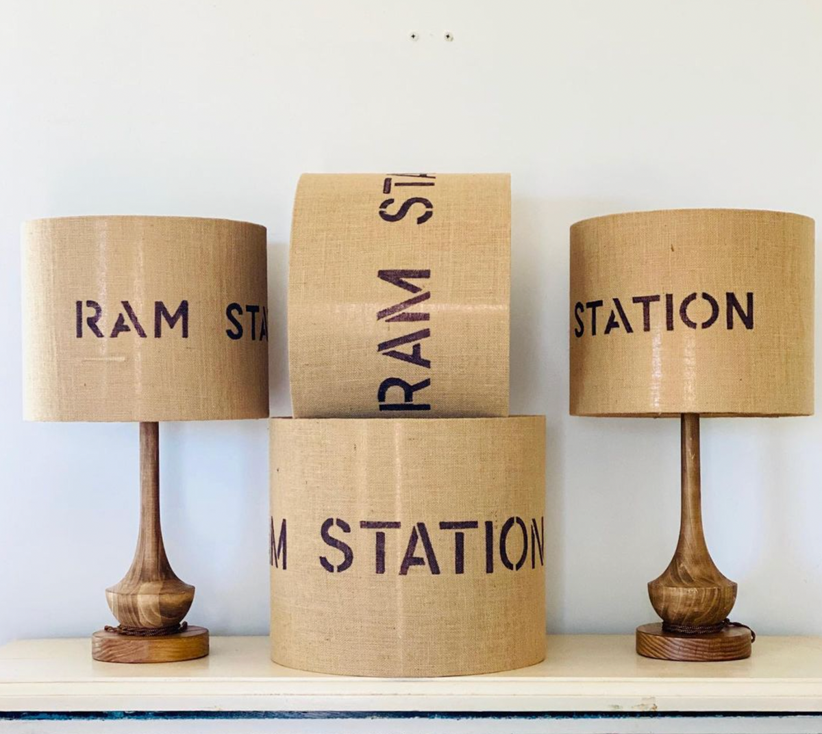 White burlap lamp deals shade